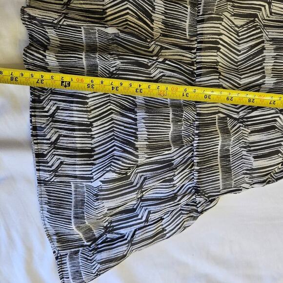 Shoshanna Womens Silk Dress Size 0 Peasant Ruffle Hem Puff Sleeve Black & White - Picture 10 of 11